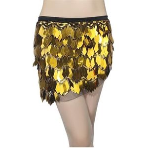 RPXHZLKTM Muntriem, buikpailletten, buikrok, sprankelende dans, mini-kwastjes, heupsjaal, rave-feestkostuum, riem, prestatie-outfit voor vrouwen, meisjes, glanzend roze, Goud_180x34cm, one size