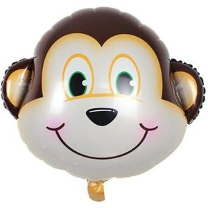 Party Balloons Speelgoedopstelling met ballonnen van aluminiumfolie, ballon met aluminiumfolie, dier, aap, koe, bruin