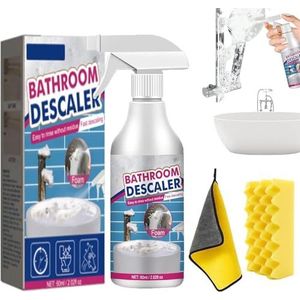 Bathroom Descaler Foam Spray, Stubborn Stains Cleaner, Bathroom Foam Cleaner Spray for Bathtub, Toilet, Glass, Faucet (1)