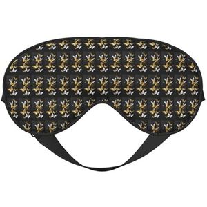 Goud Wit Vlinders Zwarte Print Zachte Oogmasker Gunstig Blok Licht Nap Nachtgebruik Reizen Camping Meditatie Yoga