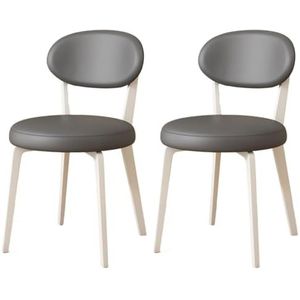 Eetkamerstoelen Casual eetkamerstoel Waterdichte leren stoel Comfortabele stoel met zachte rugleuning Moderne keukenstoel Koffiestoel voor Thuiskeuken en Café-bar (Color : G, Size : 2pcs)