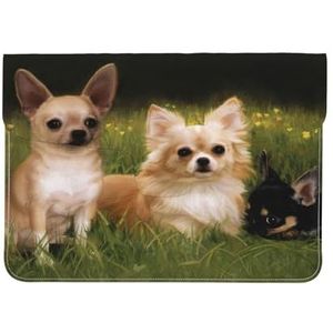 Baby Chihuahua Honden, Lederen Laptop Sleeve, Notebook Tas Laptop Case Sleeve Tablet Aktetas