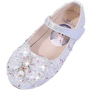 Cool&D Meisjesschoenen prinses schoenen Frozen schoenen sandalen platte schoenen Oxford zolen sandaal, zilver A, 33 EU