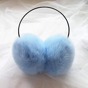 Imitatie Rabbit Fur Grass Plush Earthfuffs Warme Ooren Vrouwelijke Winter Cute Ear Wrap Oordopjes Koudgebestendige Oorwarmere Oorwarmers-Light blue