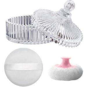 Wzxksoac Body Powder Puff en Container Set, Dusting Powder Puff voor Vrouwen Baby en Losse Poeder Containers voor Natte, Droge Make-up