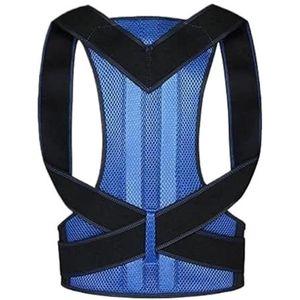 Rugcorrectie, Rug Taille Houding Corrector Verstelbare Bochel Correctie Riem Trainer Ondersteuning(Blue,XXXL)