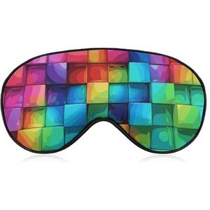 Regenboog kleur plaid-png slaapmasker, licht blokkerend oogmasker, comfortabel en zacht, oogbedekking met elastiek, geschikt voor mannen en vrouwen, geschikt voor reizen en slapen