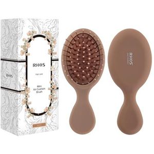 RHOS Mini haarborstel voor vrouwen, mannen en kinderen - reisformaat haarborstel voor portemonnee, zak, rugzak-kleine kussen-peddelborstel met zachte haren, mini-ontklitterborstel voor alle haartypen