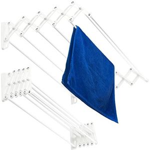 KADAX Wandwasdroger 50 cm, wasrek voor wandmontage, uittrekbare, ruimtebesparende droger voor handdoeken, inklapbare drooglijn met 6 sporten