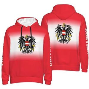 FAGIUCHI Oostenrijk Vlag Gradiënt Kleur Hoodies Sweatshirt Trui Bovenkleding Capuchon Met Zakken Trekkoord, Meerkleurig, S