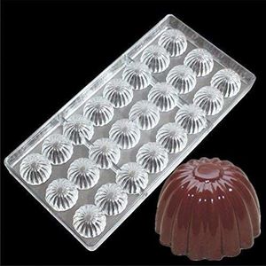 VALINK 24 holtes bloem vormige chocolade schimmel polycarbonaat snoep lade gelei dessert vierkante vorm harde injectie PC chocolade bakvormen bakvormen bakvormen pan - 27,5x13,5x2,4cm