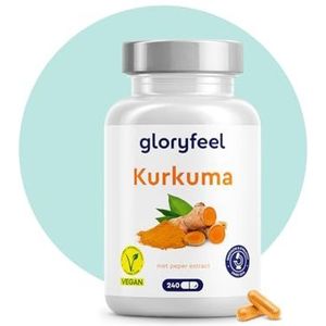 Kurkuma capsules - 240 stuks - Curcumine uit 700mg kurkumapoeder (origineel uit India) + piperine uit zwarte peper - hoge biologische beschikbaarheid - 100% veganistisch & laboratorium getest