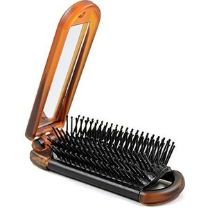 Ancable Opvouwbare haarborstel met spiegel compacte zakformaat voor reizen auto gymtas portemonnee