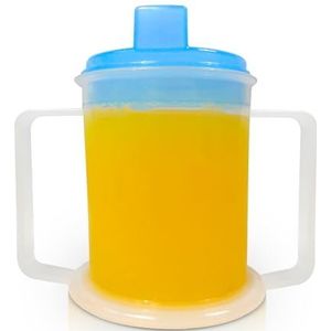 HEALUA Drinkbeker voor volwassenen en ouderen - 300 ml beker met handgreep - drinkbeker voor warme en koude dranken - verwisselbare bekers