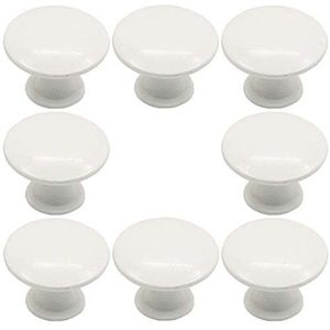 Retro Handgrepen Ladegrepen 8 stuks trekknop meubeltrekgreep for ladekast, ronde deurknoppen antieke ladeknoppen kast trekgrepen (wit) (Color : White)