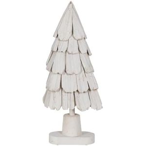 BigBuy Christmas Kerstboom wit Paulonia hout 34 x 19 x 80 cm