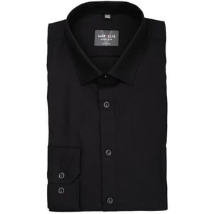 Marvelis heren business overhemd body fit effen, kleur:zwart, maat:42