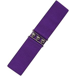 Ro Rox Retro Vintage Elastische Bredere Riem - Paarse (Large)