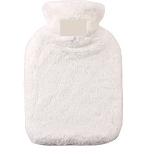 DieffematicRSD Warmwaterkruik Watervullende Warmwaterzak Verdikte Pluche Hoge Dichtheid PVC Winter Flessen Handwarming Cover Wrap Warmwaterkruik Zak 2000ml (Color : White)