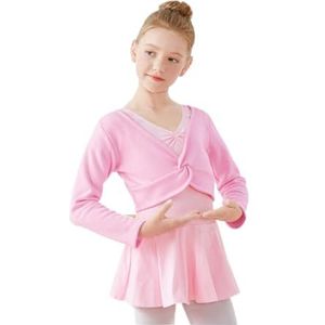 MZSKLW Ballet Dance Wrap Tops Ballet Top Ballet Trui Ballet Jersey Meisjes Dans Top Gebreide Kleding Warm Ballet Gymnastiek Jas Dans Top Jas Kids Wrap Top Dance Training Wrap Top, Roze fluweel, M