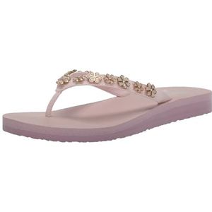 Skechers Dames Meditatie Daisy Crush Flipflop, lichtroze, 40 EU