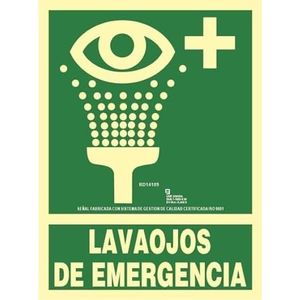 Schild oogspoeler van aluminium klasse A 210 x 300 mm SEKURECO