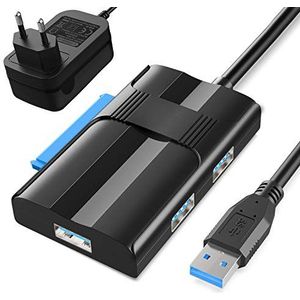 Meofia UASP USB 3.0 naar Sata en IDE adapter, universele USB 3.0 SATA kabel harde schijf adapter converter voor 2,5""/3,5"" SATA I II III harde schijven HDD/SSD met voeding