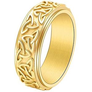 Roestvrijstalen Keltische Knoop Spinner Ring,Nordic Viking Celtic Triquetra Symbool Draaibare Ring, Handgemaakte Keltische Knoopbandringen Voor Heren En Dames