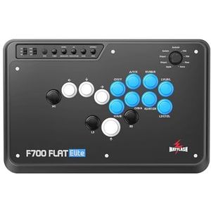 MAYFLASH F700 FLAT Elite Wireless Arcade Stick Leverless All Button Controller with Sanwa Buttons, Compatible with PS5, PS4, PC, Xbox Series S/X, Switch, and more. Supports Bluetooth, 2.4G, and Wired