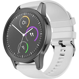 Shieranlee 20mm Quick Release Band Compatibel met Vivoactive 3 muziek/Vivoactive 3/Venu/Vivomove HR/Luxe/stijl/Forerunner 245/645 muziek, Gear sport 2017/Galaxy actieve Horloge 42mm, L, wit-zwarte knop