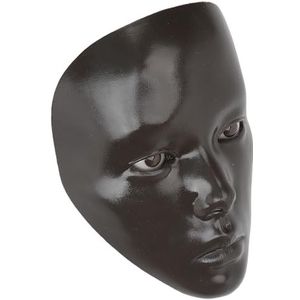 Make-up oefenplank van siliconen, draagbaar, herbruikbaar en levendig met make-upborstel voor cosmeticawinkel voor beginners (donkere huid)
