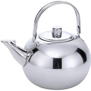 Fluitende Waterkoker Fluitketel Waterketel 1 Stks Roestvrijstalen Theepot Theepot Bloem Theeservies Koffiepot Ketel Kantoor Thuis Middag Waterketel Theeketel(Blue,Silver)