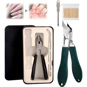 Super Sharp Oblique Nail Clippers, 2025 New Three Sets of Eagle Beak Beveled Nail Clippers, Wide Jaw Opening Anti-Splash Slanted Nail Clipper, for Thick Nails, Seniors&Ingrown Care (Black-b)