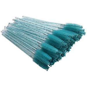 Pack van 50 Wimpers Borstel Vrouwen Accessoires Wenkbrauw Pincet Removal Tool Remover Wimpers Clip Brow Borstels Blauw Staaf/Donkergroen