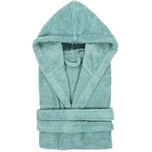 TRAMAS+ badjas dames & heren 100% katoen (450g/m²) OEKO-TEX® gecertificeerd met capuchon - hoge absorptie en sneldrogend - zacht en donzig (S, Tiffany Groen)