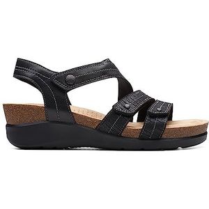 Clarks Calenne Clara damessandaal, zwarte combi, 8 breed, zwart combi, 8 breed