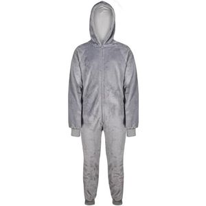 A2Z 4 Kids Meisjes Jongens Effen Fleece Hooded Onesie Zachte Pluizige Loungewear Gezellige Warme Comfortabele All In One Jumpsuit Geschenken voor Kinderen Leeftijd 5-14 Jaar, Grijs, 13-14 jaar