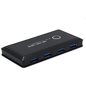 JSER KVM USB 2.0 or USB 3.0 Switch Selector 2 Port PCs Sharing 4 Devices for Keyboard Mouse Scanner Printer (USB 3.0)