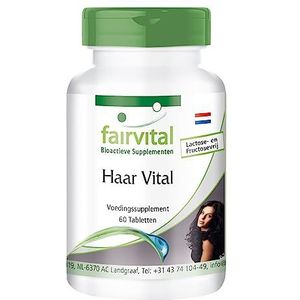 Fairvital | Vitamines voor het haar - Hair Vital - HOOG GEDOSEERD - 60 tabletten - met vitaminen, sporenelementen, Biotine, Zink biergist en sojaproteïne