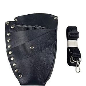 Een kapper, een heuptas, Kappersschaartas PU-leer Zwart 210x170mm