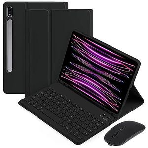 voor Samsung Galaxy Tab S9 SM-X710/SM-X716B/SM-X718U BT muis toetsenbord met beschermhoes voor Samsung Galaxy Tab S9 (zwart)