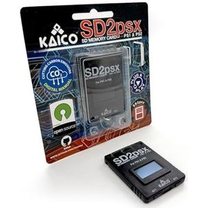 Kaico PSXMemCard Gen2 Geheugenkaart Compatibel met PlayStation 1 & 2 - Firmware Upgradebaar - Onbeperkte Opslag - Inclusief 8GB MicroSD-kaart - Hoge Snelheid Geheugenkaart voor PS2/PS1/PS One.