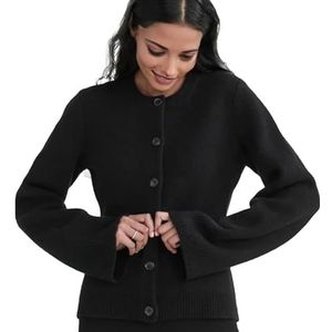 Damesvesten - Dunne Vesttrui met Klokmouwen - Lichtgewicht Jas met Lange Mouwen