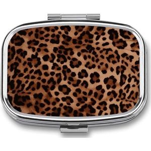 Luipaard Print Pillendoos Pil Case Leuke Pil Organizer Pil Houder Geneeskunde Pil Organizer Pil Container Dagelijkse Pil Organizer Kleine Pillendoos Pil Case voor Purse Pocket