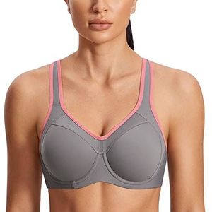 SYROKAN Vrouwen Volledige BH Ondersteuning Racerback licht gevoerd Onderdraad Sport Beha Veelkleurig #2 75E