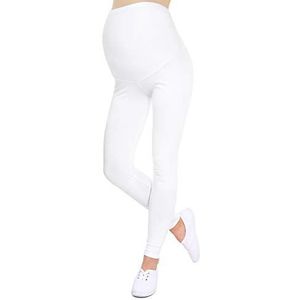 Oasi Mija 3085 Zwangerschapsleggings voor zwangere vrouwen, lange leggings/broek, wit, L