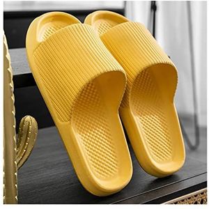 Dames sandaal Eenvoudige Mode Slippers Vrouwelijke Zomer Thuis Badkamer Baden Paar Dikke Bodem Residence Thuis Mannelijke Indoor Sandalen Vrouwen schoenen(Yellow,44-45)