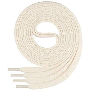 Di Ficchiano Platte veters; van 100% katoen, voor sneakers en sportschoenen, zeer scheurvast, circa 7 mm breed-ecru-100