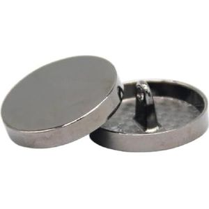 Ronde platte gouden metalen knopen voor kledingstuk jeans jas pak jas handgemaakt handwerk decoratieve doe-het-zelf ambachten, licht zwart, 15 mm 10 stuks