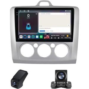 Android autoradio geldt voor Ford Focus 2 Mk 2 2004-2011Wireless Carplay Android Auto,9 inch 2.5D touchscreen auto radio met GPS navigatie stuurwiel afstandsbediening(NF-2)